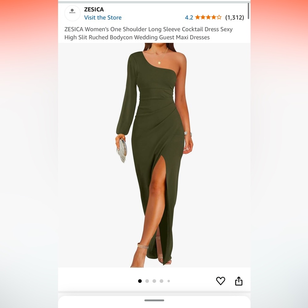 One Shoulder Long Sleeve Cocktail Dress